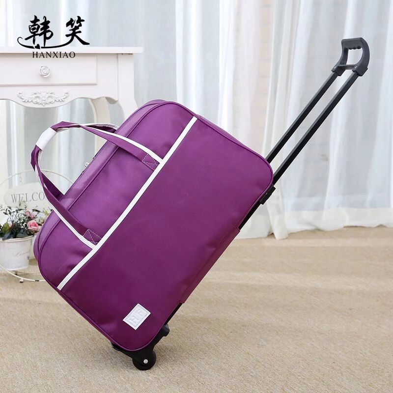 Rolling Bagage Tas Op Wielen Trolley Bagage tas gaan Winkelen Reizen Koffers voor Meisjes Vrouwen Handtas Bagage Boarding doos: purple / 18"