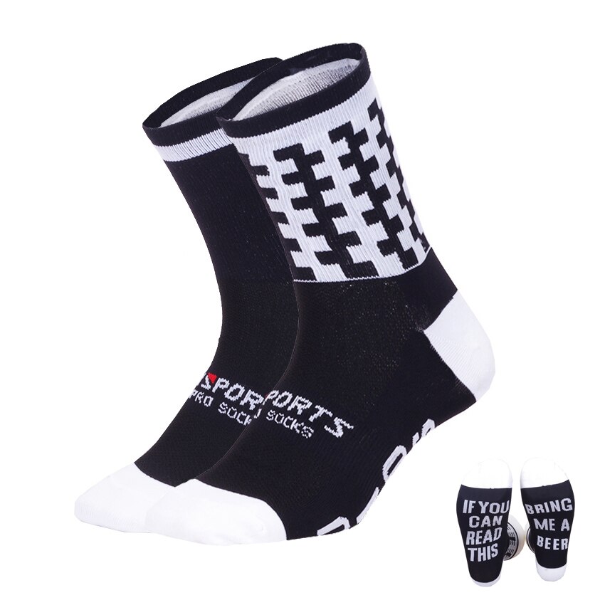 DH SPORT Lustige Lauf Socken Professionelle Sport Socken Frauen Männer Stilvolle Radfahren Kompression Camping Klettern Socke 38-45: Black