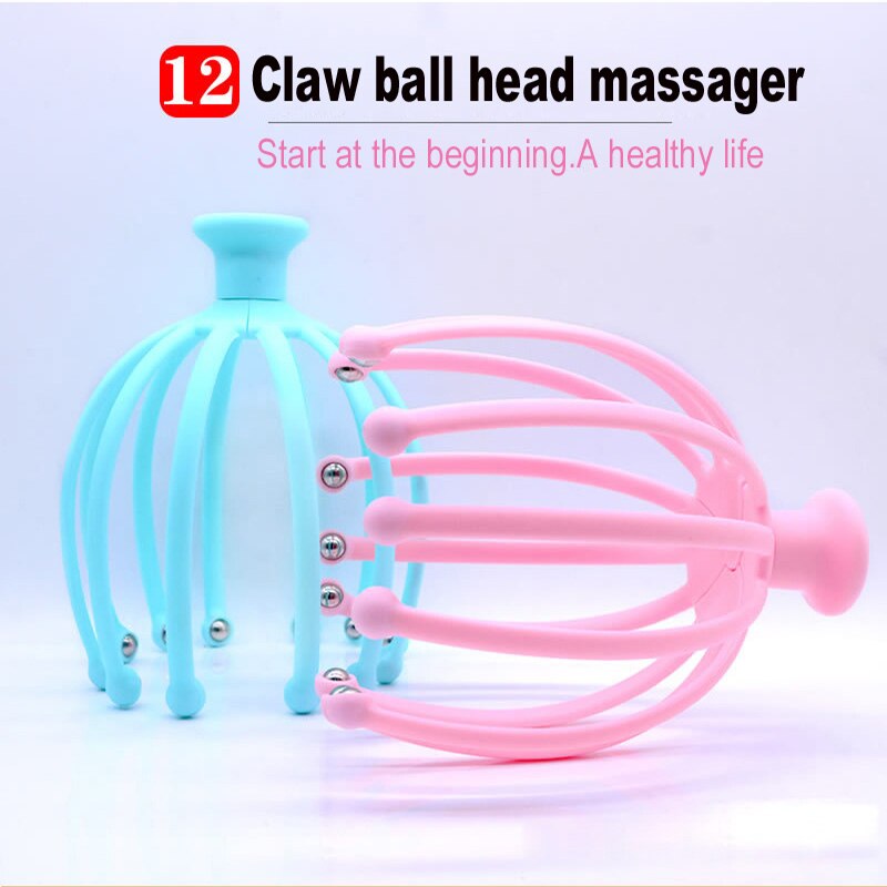 12- klø massager kropshoved pleje massager blæksprutte hoved hovedbund nakke udstyr stress release afslapning massage tiere smertelindring