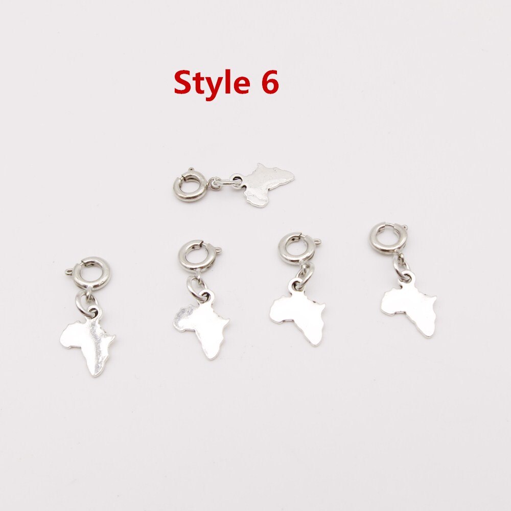 5 teile/paket verschiedenen 8 stile Charms haar braid furcht dreadlock perlen clips manschetten ringe Schmuck dreadlock Verschlüsse zubehör: 5pcs Style 6