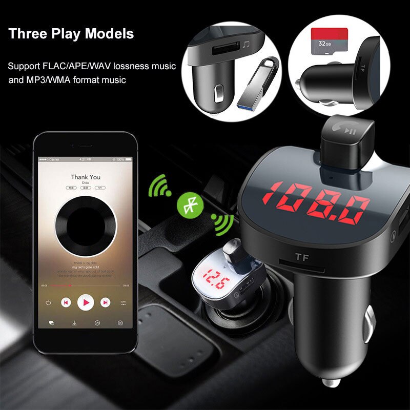 Bluetooth Receiver Car FM Transmitter Portable AUX Stereo FM Transmitter for MP3