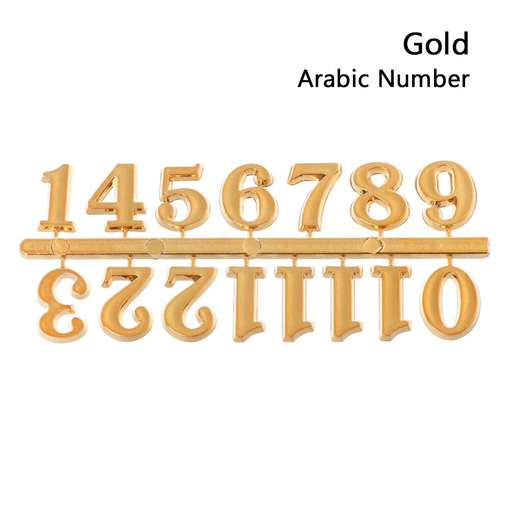 1 sarja käsintehtyä materiaalia digitaalinen korjaustyökalu roomalaiset numerot kellon numerot arabialaiset numerot kvartsi kellon osat: Kulta-arabia