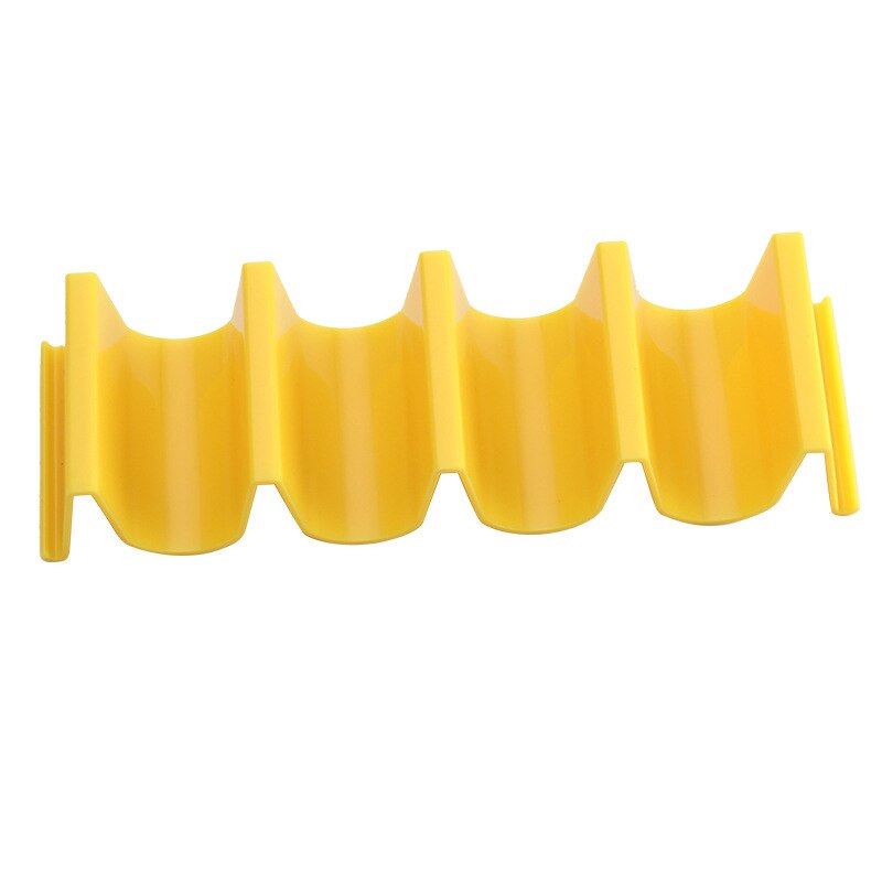 4 Girds Taco Holder Portable Taco Stand Mexican Food Rack Shells Tortilla Pancake Shelf Holder Wave Shape Tray Rack: yellow