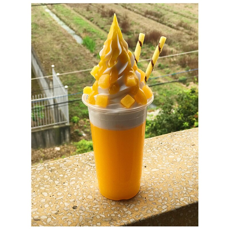 Simulation ice cream model fruit cup model fresh jelly yogurt model fruit ice cream cup Artificial food model dessert sample