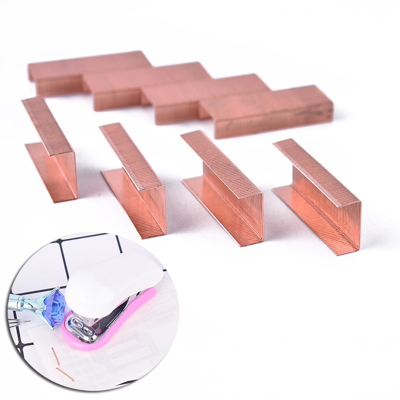 1000 stks/partij Rose Gold Nietjes 24/6 Metalen Nietmachine Home School Stationaire Office Supply