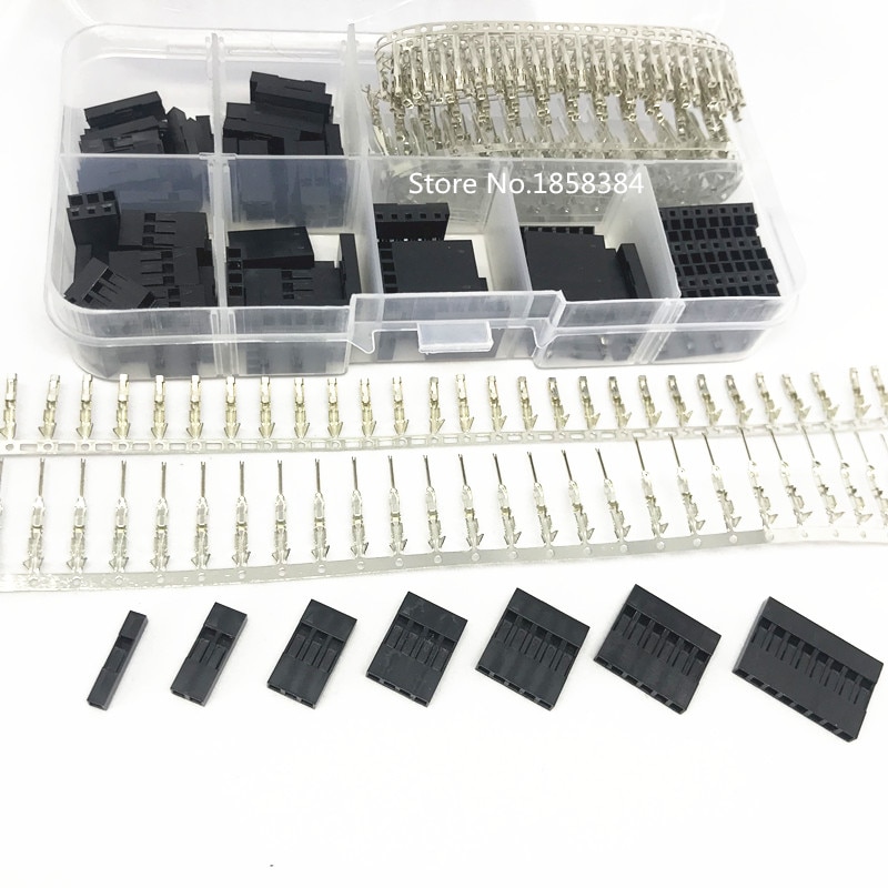 310pcs/A Set Dupont Wire Jumper Pin Header Connector Housing Kit Male Crimp Pins+Female Pin Connector Terminal Pitch With Box
