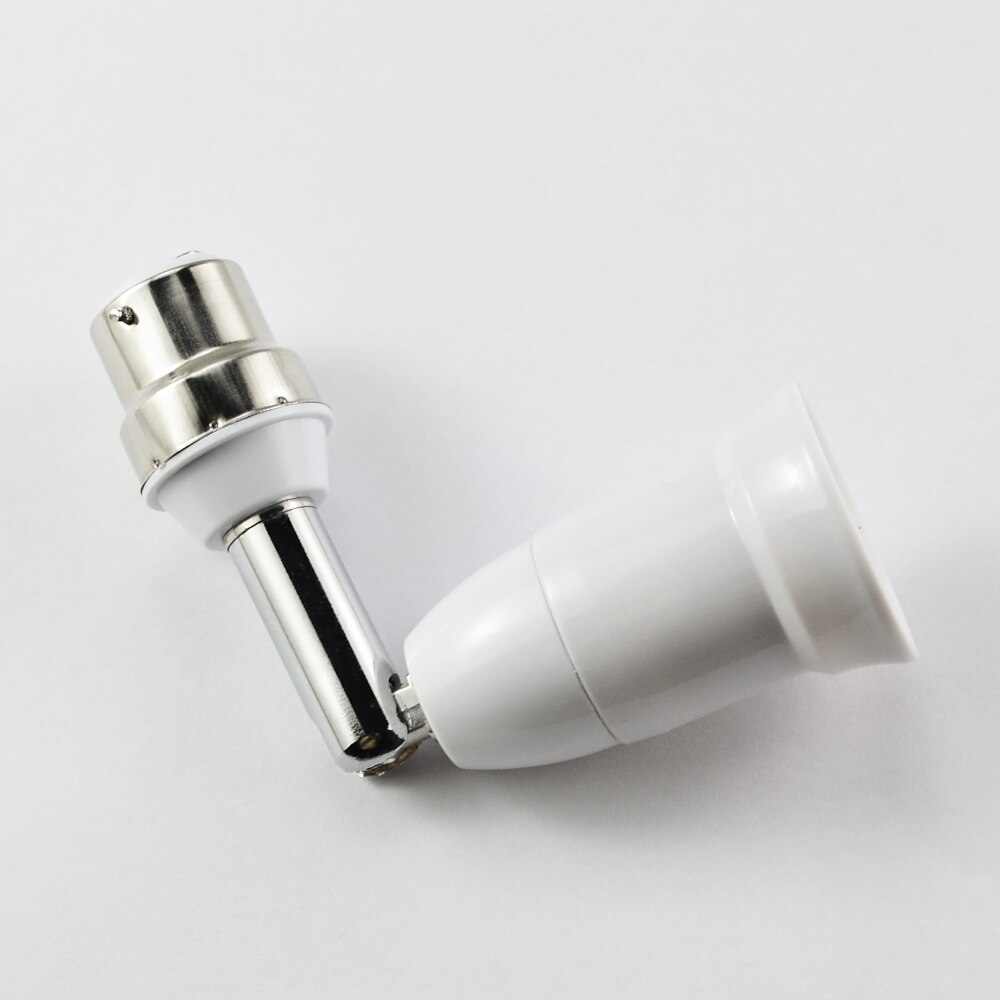 Fleksibel  e27 to b22 led lampe sokkel pæresokkel med 10cm forlengelseslysholder omformere pc+ aluminium hvit
