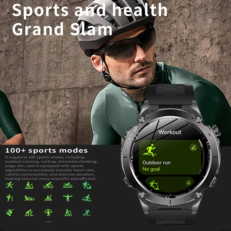 2025 Nuovo per Xiaomi GPS sport Astuto Della Vigilanza 730mAh grande batteria portato torcia bussola barometro Grado Militare Smartwatch da uomo