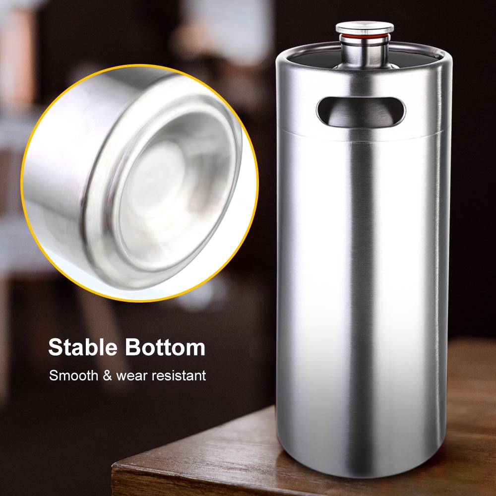 2/3.6/5L Stainless Steel Beer Keg Pressurized Growler for Craft Beer Dispenser System Home Brew Beer Brewing