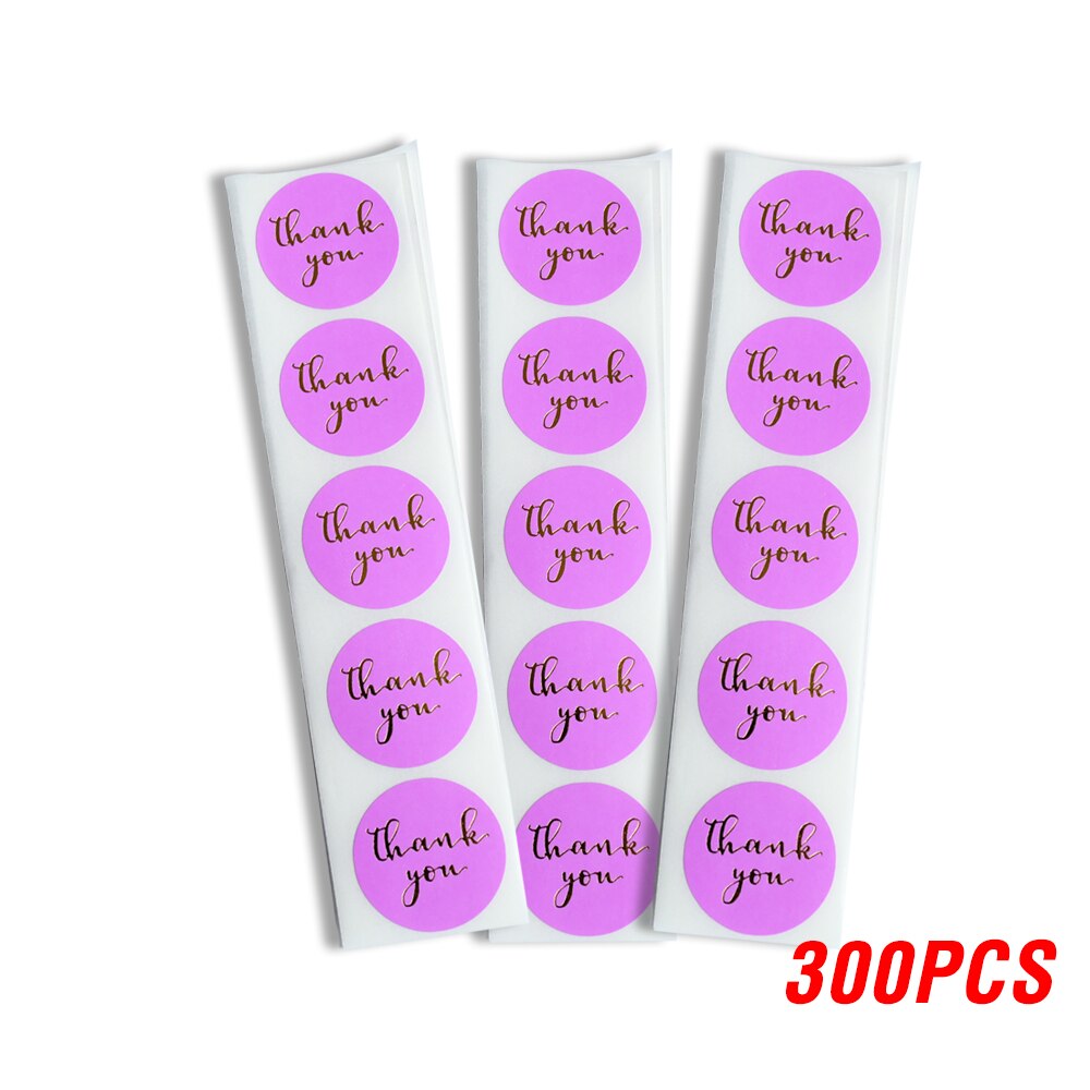 100-500pcs Gold Foil Thank You Stickers For Seal Labels 1 Inch Packaging Stickers Birthday Party Offer Stationery Sticker: QY583-300pcs
