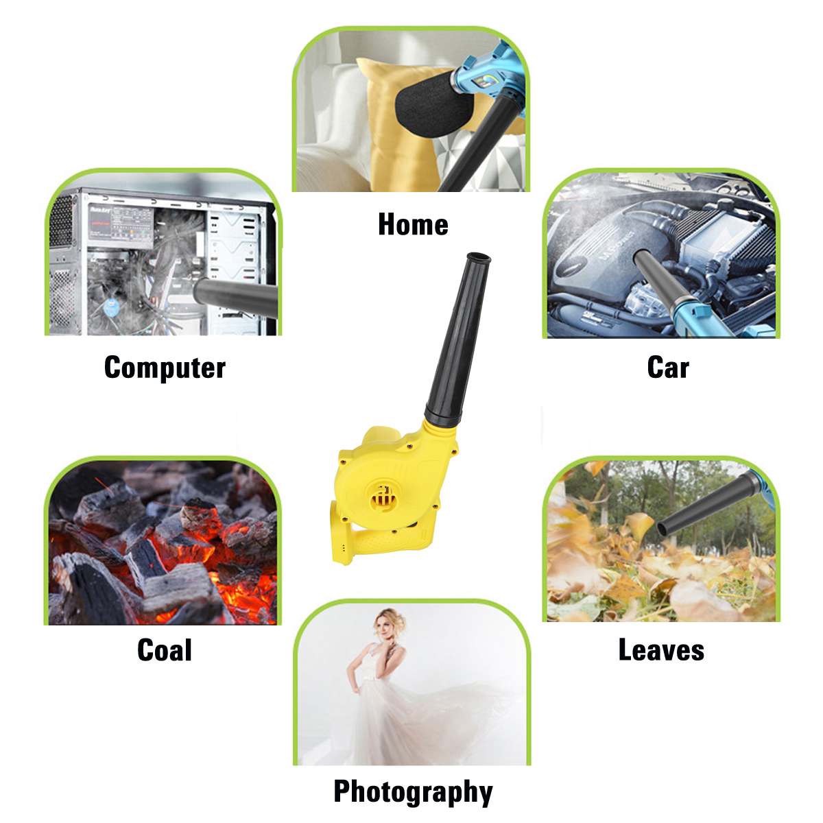 Cordless Electric Air Blower Handheld Leaf Computer Dust Collector Cleaner Tool Blower & Suction For Makita 18V Li-ion Battery