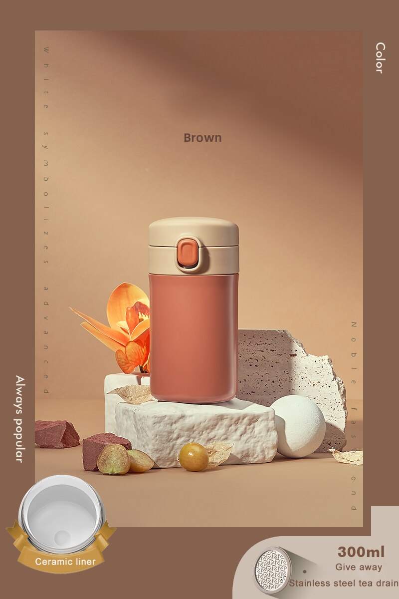 Premium keramisk foring termokande flaske kontor isolering kaffekrus drikke te termokande te kop adskiller te vand flaske: Kaffe 300ml