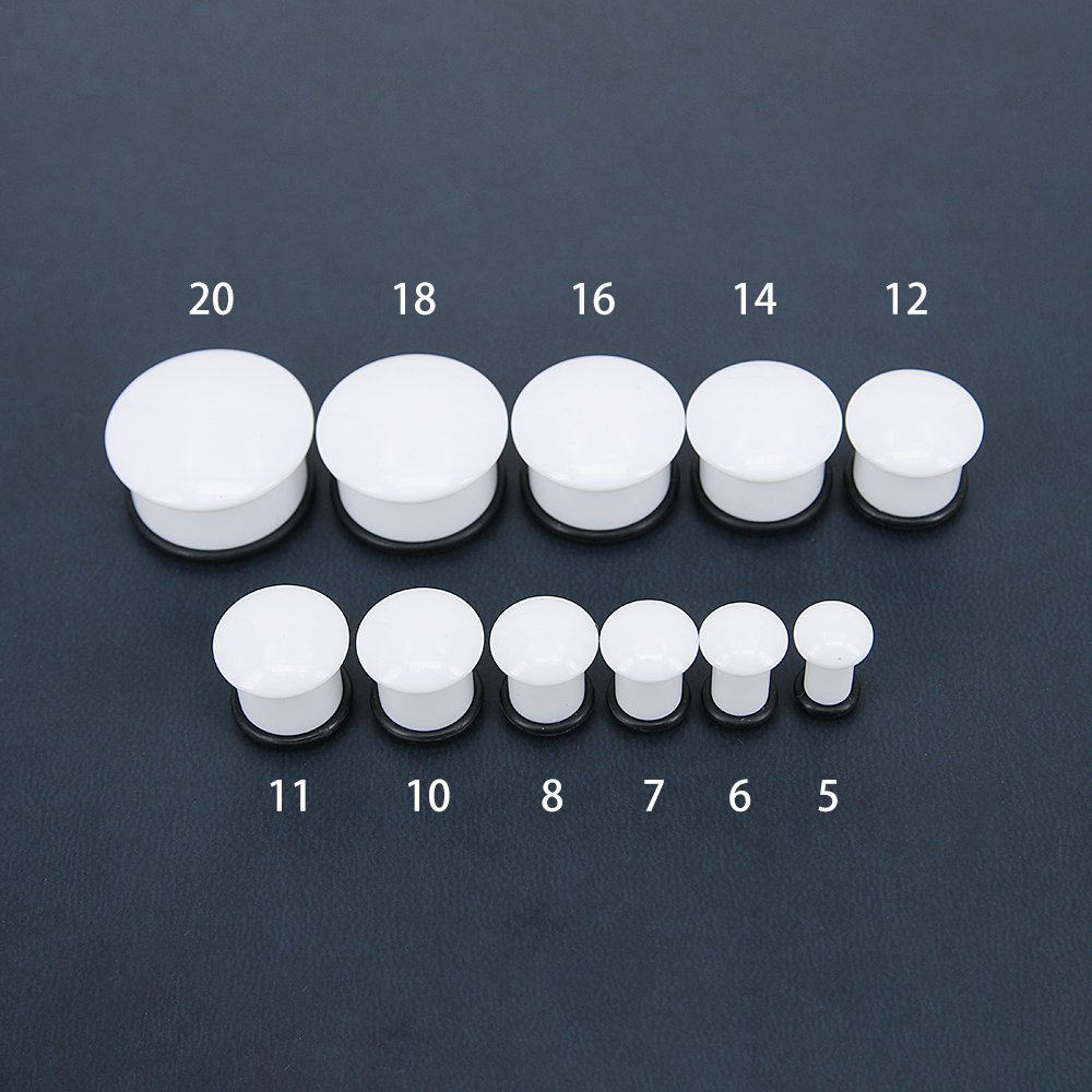 Set Van 1 Paar Enkele Flare Acryl Oordopjes Tunnel Expander Piercing Oormeters Met O-Ring 5-20Mm