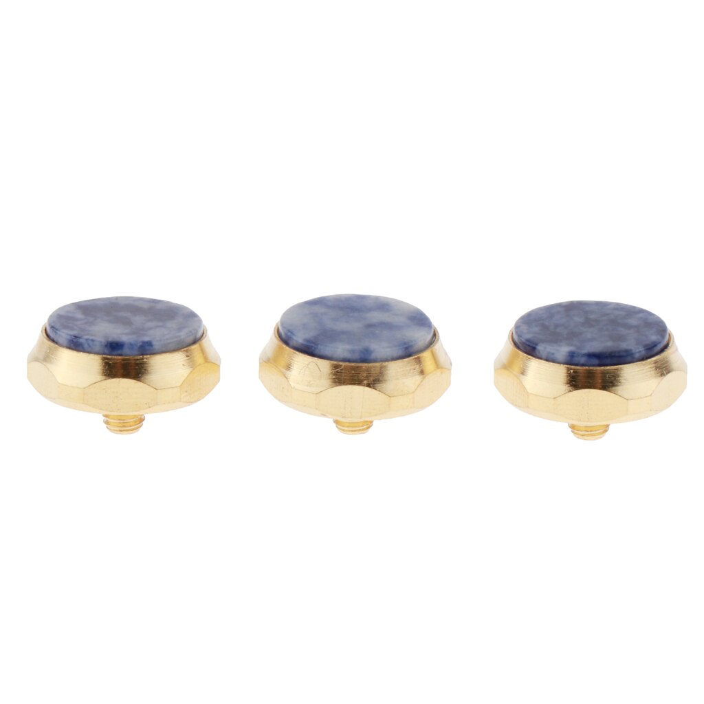 3 Pcs Alloy Trumpet Finger Buttons for DIY Brass Instruments: Dark Blue