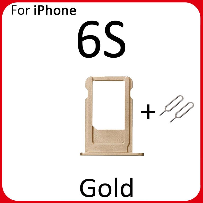 Nuovo Slot per vassoio porta Sim Card per iphone 6S 6S Plus parte di ricambio supporto per scheda SIM presa adattatore nero bianco: For 6S Gold