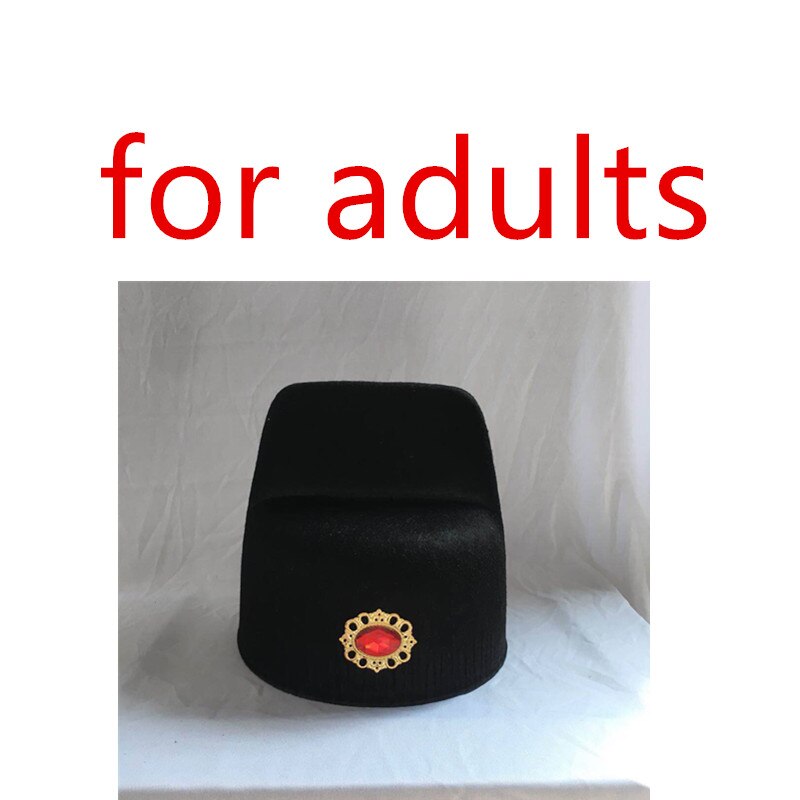 Sombreros de oficial de la Dynasty Han negra, sombrero antiguo chino para adultos y niños, gorros Retro de la Dynasty Song en China: 5-adults