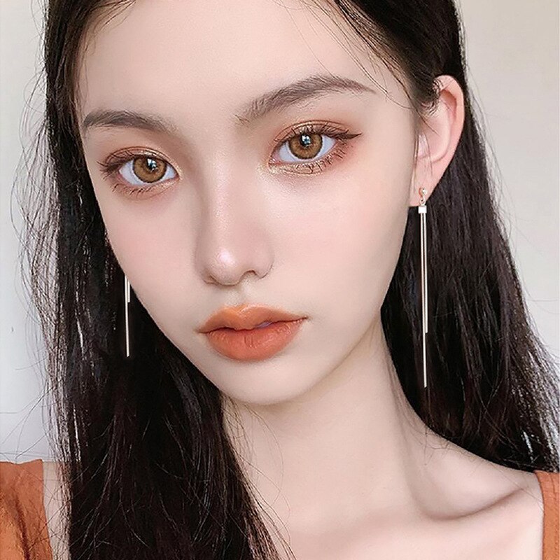 La Monada Dangling Hanging Earrings For Women Silver 925 Real Woman Snake Chain Korean Earrings Minimalist Female Women