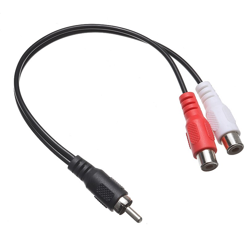 RCA Male to 2 RCA Female Audio Speaker Adapter Y Splitter Cable 6 inch Audio Stereo Amplifiers Cable