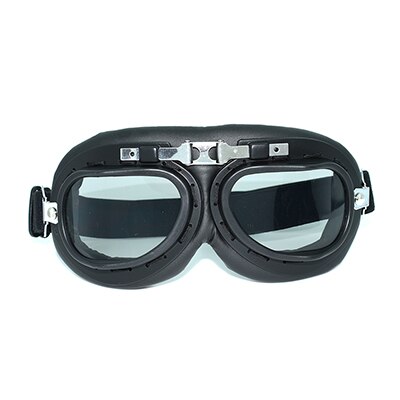 JAER-Gafas de Moto Vintage de cuero Steampunk, lentes de Moto Dirt Bike Cafe Racer, casco de Moto a la , gafas de sol para Jet Ski, 100%: Negro