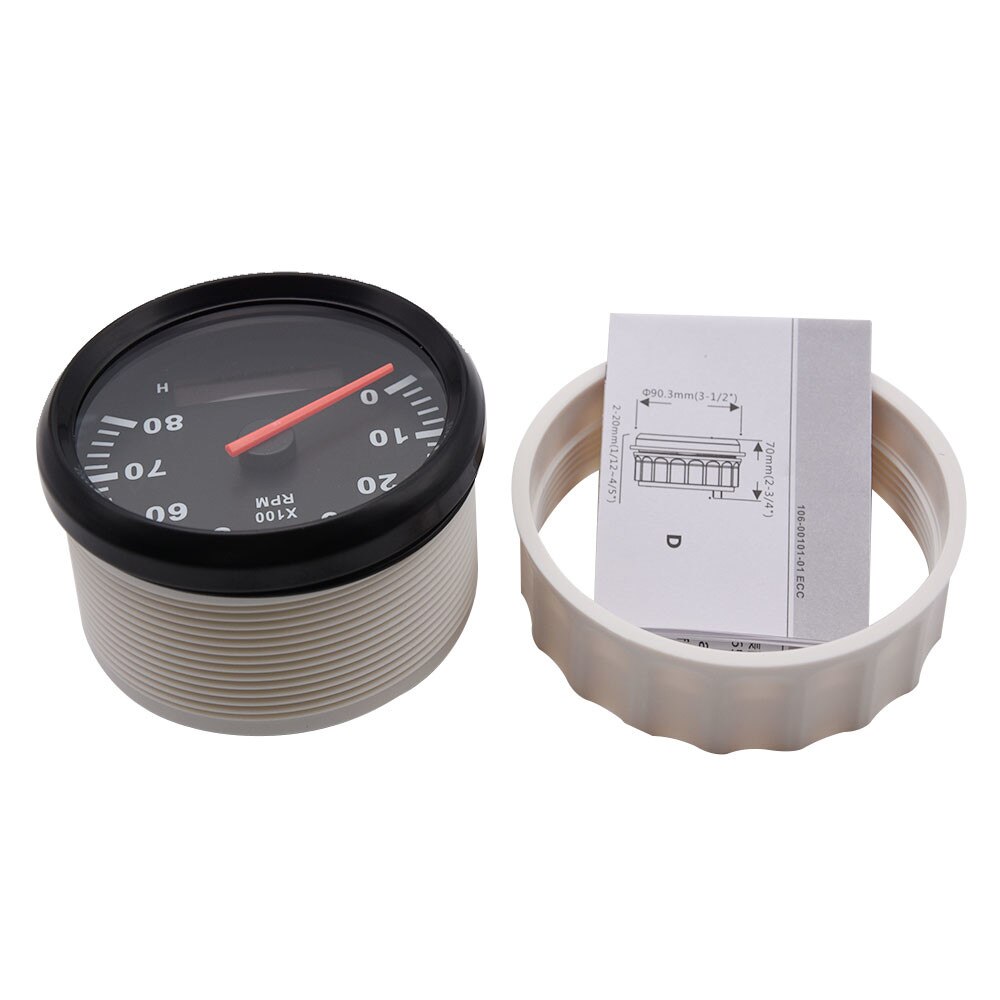 tachymètre marin 85MM tr/min compteur compteur LCD 6000 tr/min 8000 tr/min voiture bateau Tacho compteur jauge avec rétro-éclairage rouge 9-32V