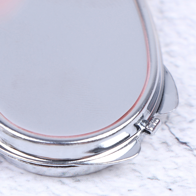 1pc metal folde spejl nøglering nøglering bærbar kompakt kosmetik