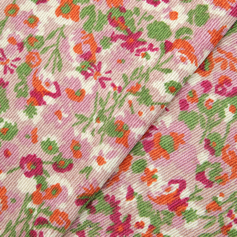 floral printed corduroy fabric women's children's clothing dress fabric DIY handmade needlework sewing quilting corduroy