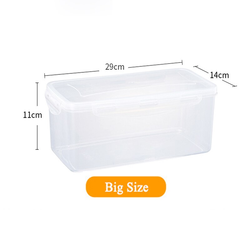 Grote Voedsel Opslag Container Met Deksels Plastic Keuken Koelkast Voedsel Verzegelde Doos Groenten & Fruit Verzegelde Organizer: Big Size 3.5L