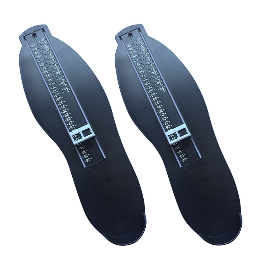 2pcs Black Plastic Foot Measuring Device Foot Length Measure Tool Shoes Size Measuring Gauge for Adults