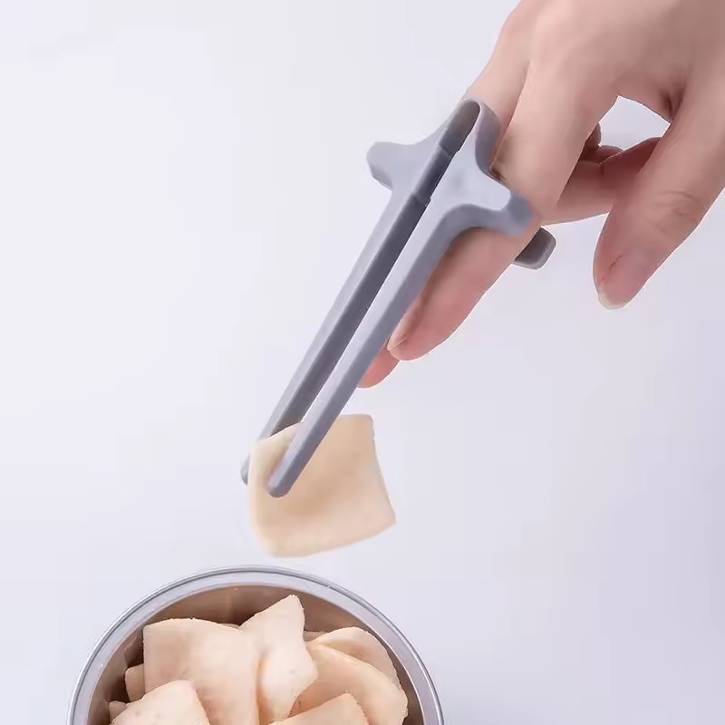 1 stk. plastik finger spisepinde anti-snavset spil spil telefon klips snacks doven assistent spil tilbehør: Rød