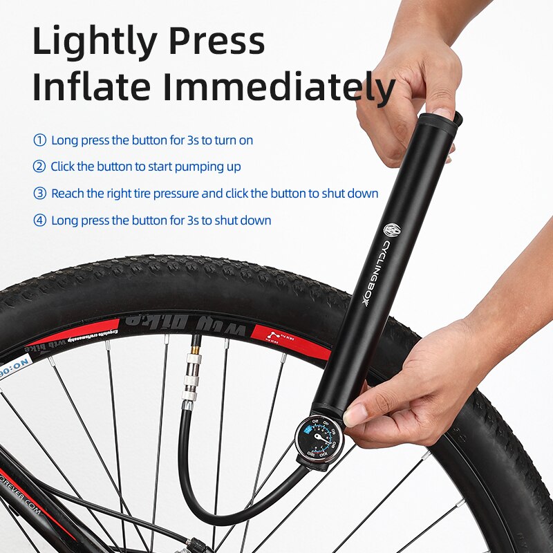 Rechargeable Electric Mini Bicycle Pump 120PSI Bike Air Shock Pump MTB Bicycle Tires Inflator Portable Compressor Digital Pumps