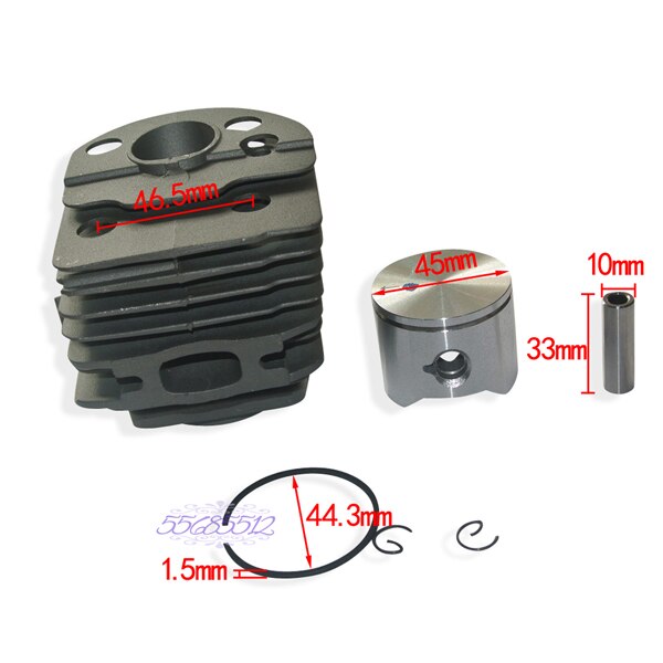 Motor Motor Cilinder Zuigerveren Kit Voor Husqvarna 55 51 50 Kettingzagen 45 Mm