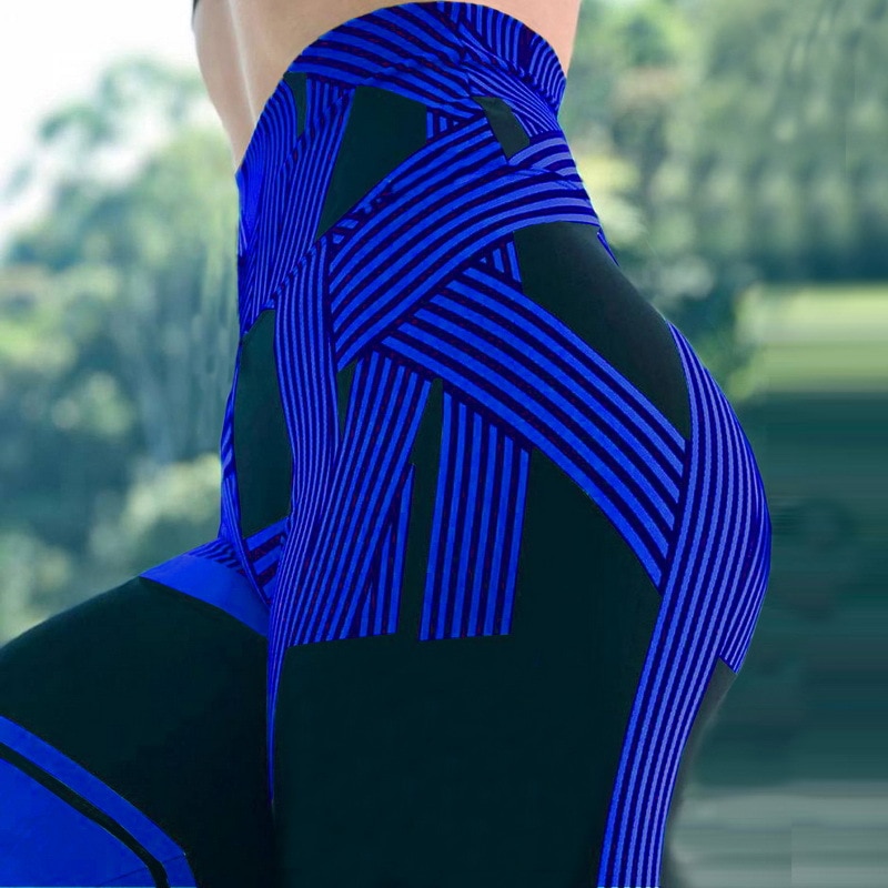 Nadanbao raidalliset legginsit naisille fitness housut 3d painatus push up urheilu leggins slim workout legins: Hy-kyk 2115 / M
