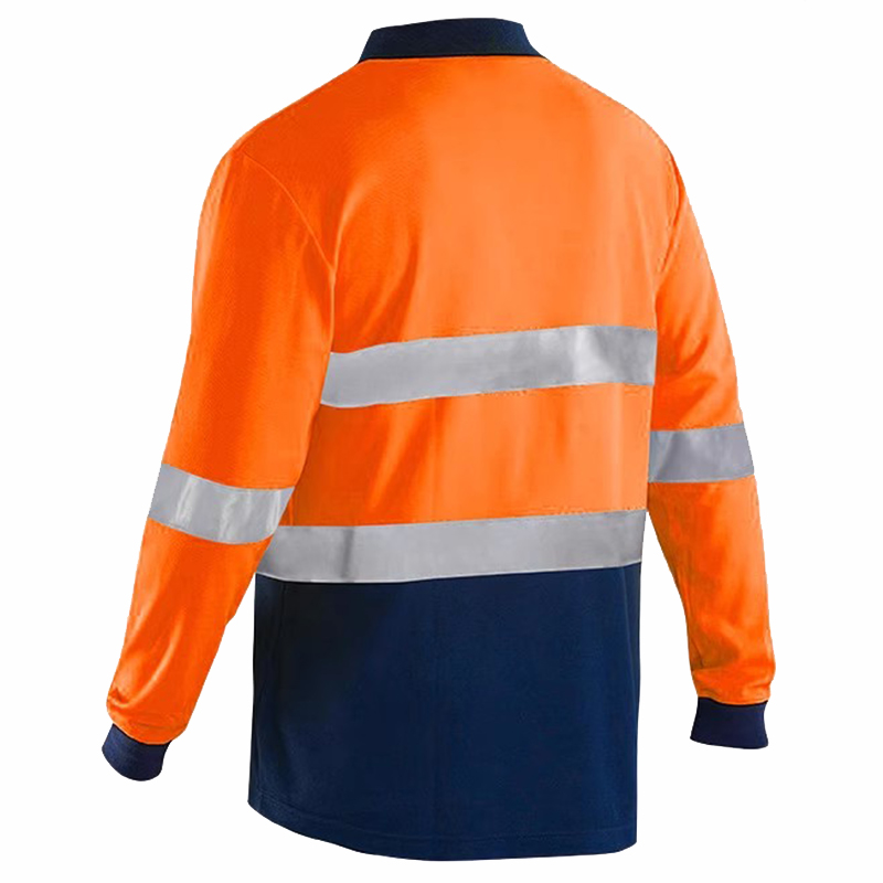 Langermet sikkerhetsskjorte til menn, refleksskjorte med høy reflekseffekt, stor xxxl