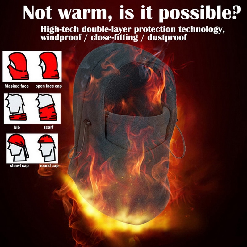 Winter Warmer Thermal Windproof Balaclava Cold Weather Hat Helmet Liner Full Face Caps Men Women Cap Beanies