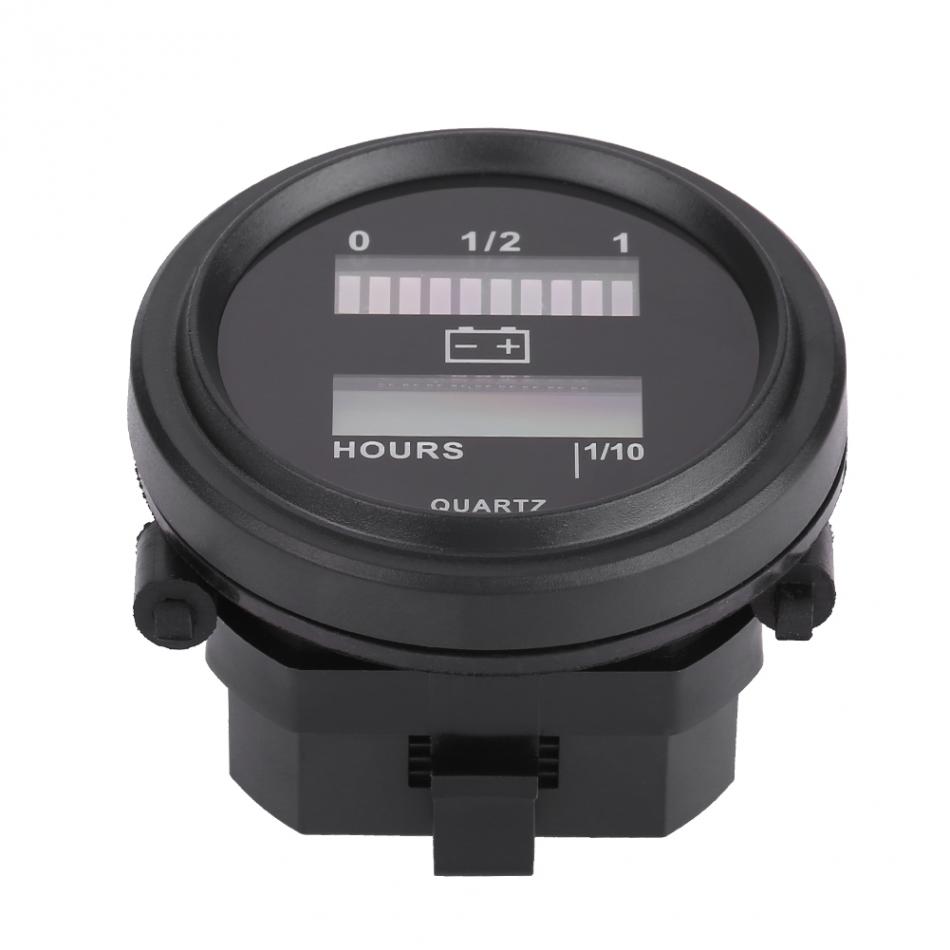 12V/24V/36V/48V/72V Battery Indicator Hour Meter LED Digital Battery Indicator Gauge with Hour Meter for Golf Cart