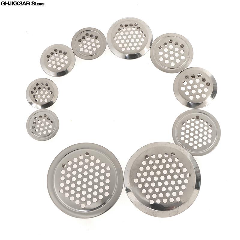10 stk rundt skab luftkanal udluftning stål jalousi mesh hul prop dekoration dæksel garderobe gitter ventilationssystemer dia .19mm-53mm