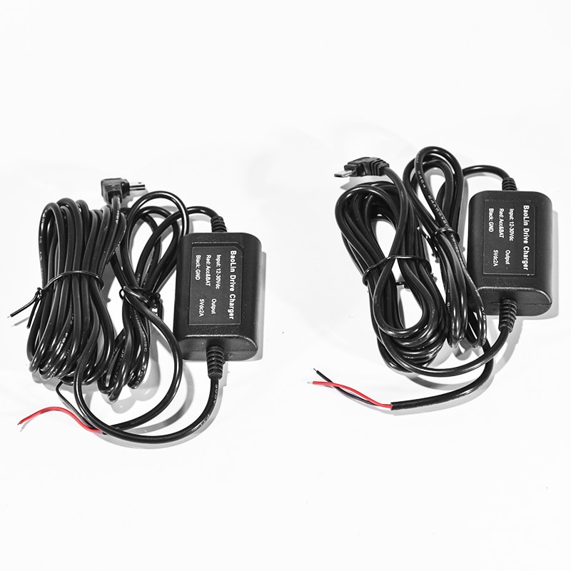 Dc 5V 2A Mini/Micro Usb-poort Draad Kabel Car Charger Kit Voor Camera Recorder Dvr Exclusieve Power supply Box Buck Lijn Kit