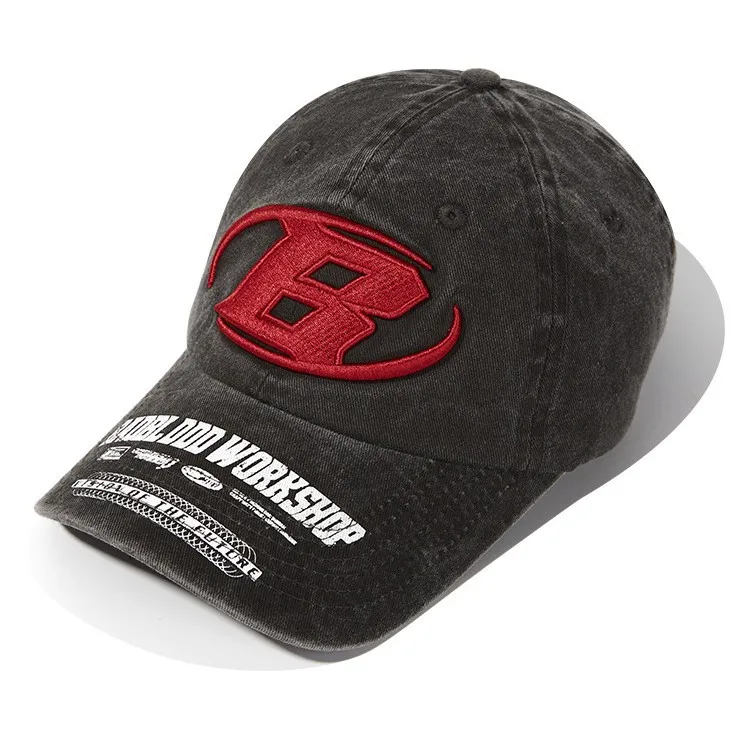 Berretto da baseball lavato Cappello a tesa larga Viso che dimagrisce Circonferenza della testa grande Coppia Berretto in rete di pizzo traspirante di marca alla moda