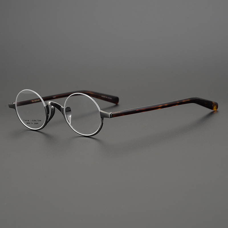Japanese Brand Lennon Titanium Round Glasses Men Women Handmade Ultra-Light Small Frame Retro Eyeglasses Myopia Oculos Semi-Rim