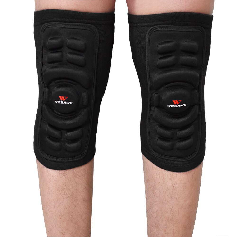 Wosawe motocross skitten sykkel knebeskytter vakt tykkere eva knebeskyttere pustende sport mtb fotball fotball basketball Fitness: 1 par  bl316