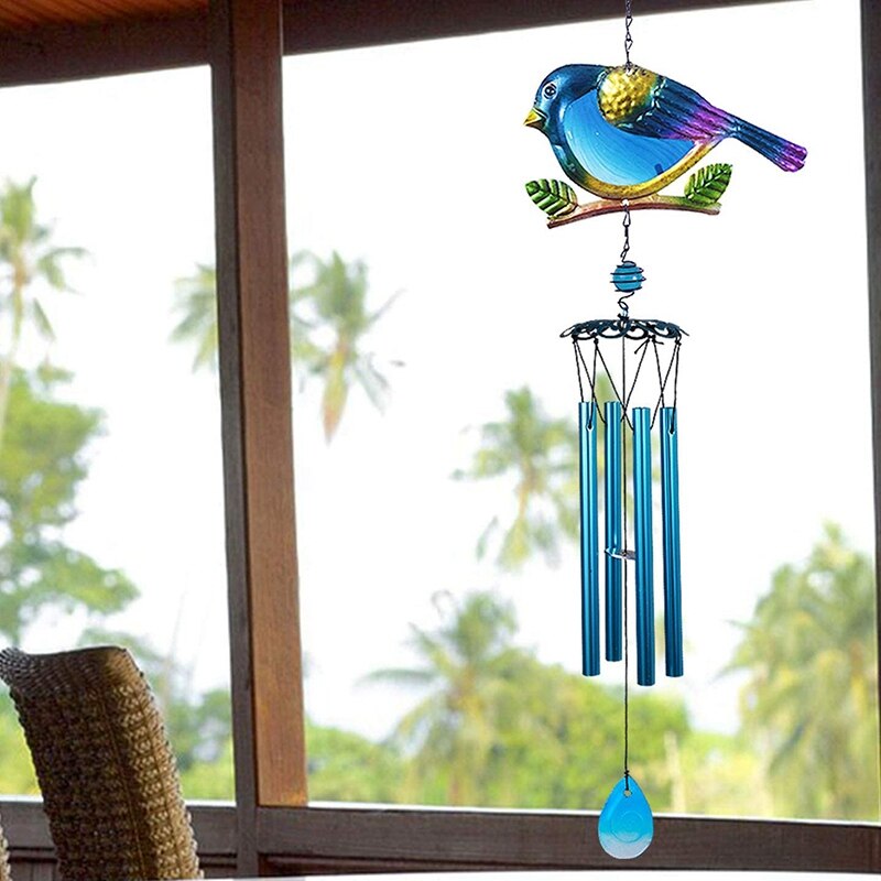 Wind Chimes Outdoor Indoor Decor Windchime, Mobile Romantic Blue Bird Wind Chimes for Home Festival Garden Decoration