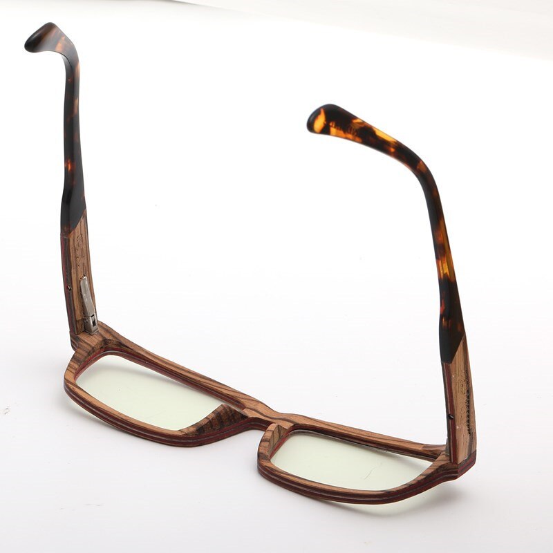Montura de gafas para cara pequeña, lentes ópticas de madera Real Vintage de 131mm, Marcos para miopía, gafas graduadas, montura de leopardo