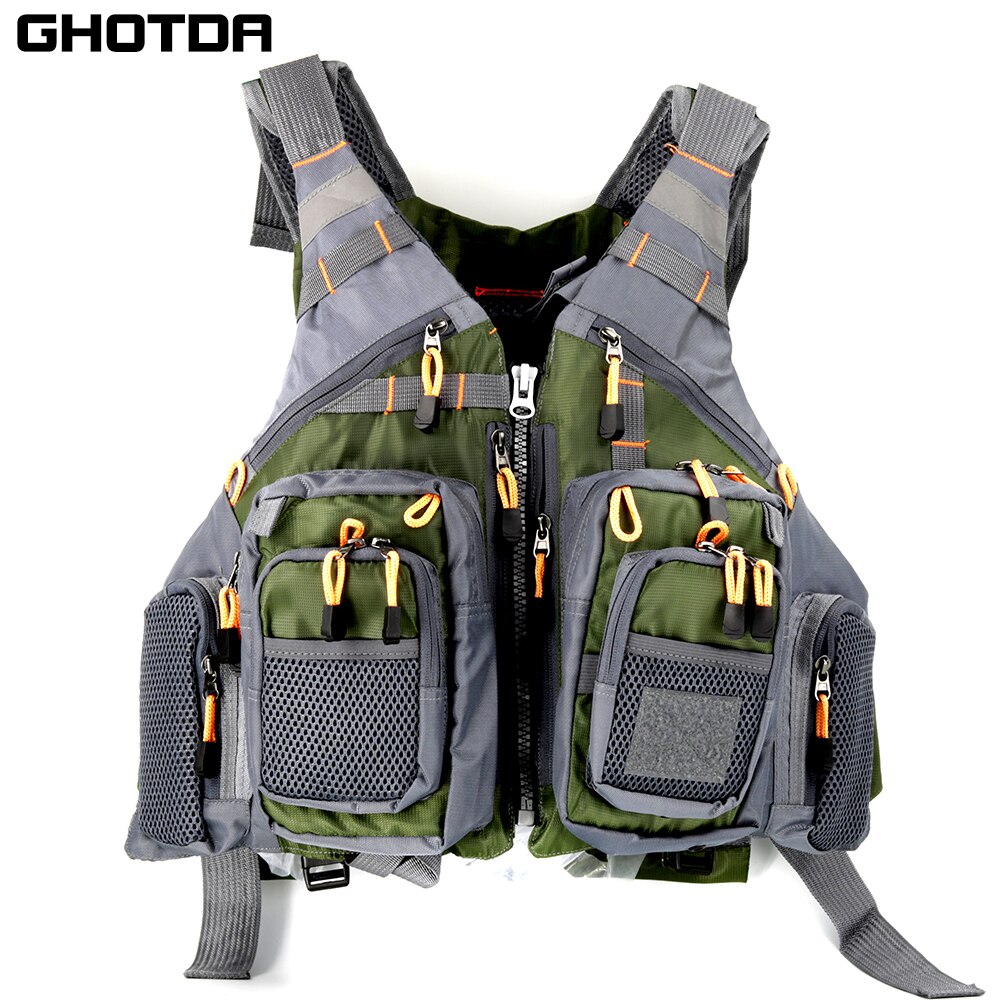 Outdoor Fishing Equipment Multi-pocket Fishing Jacket Swimming High Buoyancy Fishing Vest Multi-function Outdoor Photography