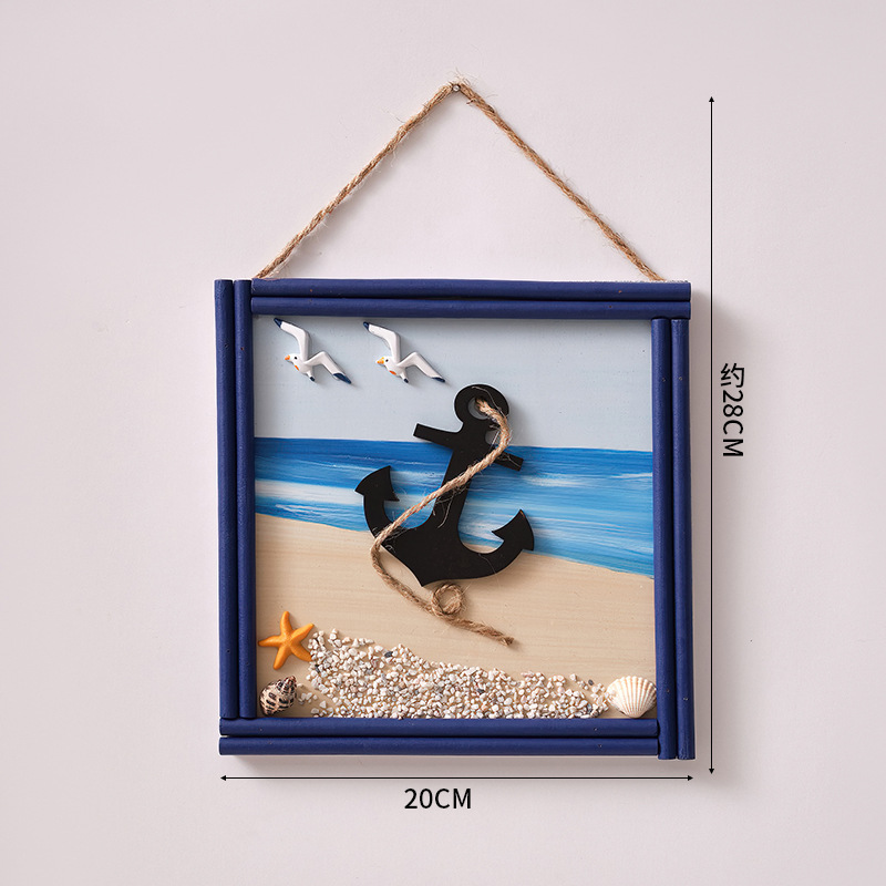 Artesanías de madera mediterráneo para decoración de pared, bienvenido a colgar en la pared, adornos colgantes, tema de playa, Océano, restaurante, Bar, decoración del hogar: Caqui oscuro