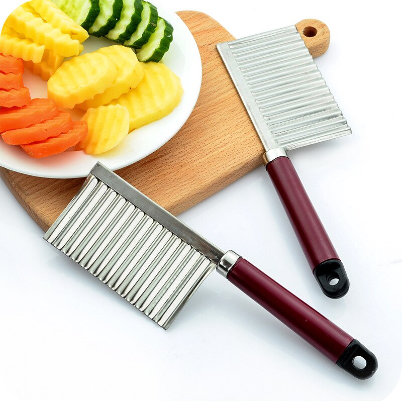 Unibird 1 st Rvs Aardappel Franse Fry Cutter Wave Groenten Slicer Chip Chopper Mes Koken Gereedschap Keuken Accessoires