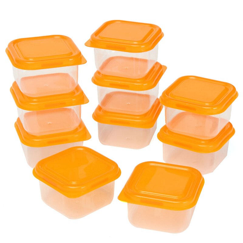 10 Stks Mini Herbruikbare Plastic Voedsel Opslag Containers Snack Moer Fruit Organizer Box Set Met Deksels Keuken Koelkast Levert