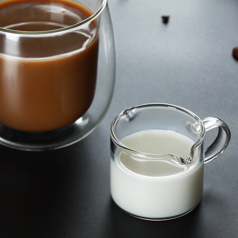 Hittebestendig Glas 70Ml Maatbeker Kleine Melk Cup Keuken Jigger Voor Espresso Koffie Dubbele-Mouthed Ounce cup Melk Cup