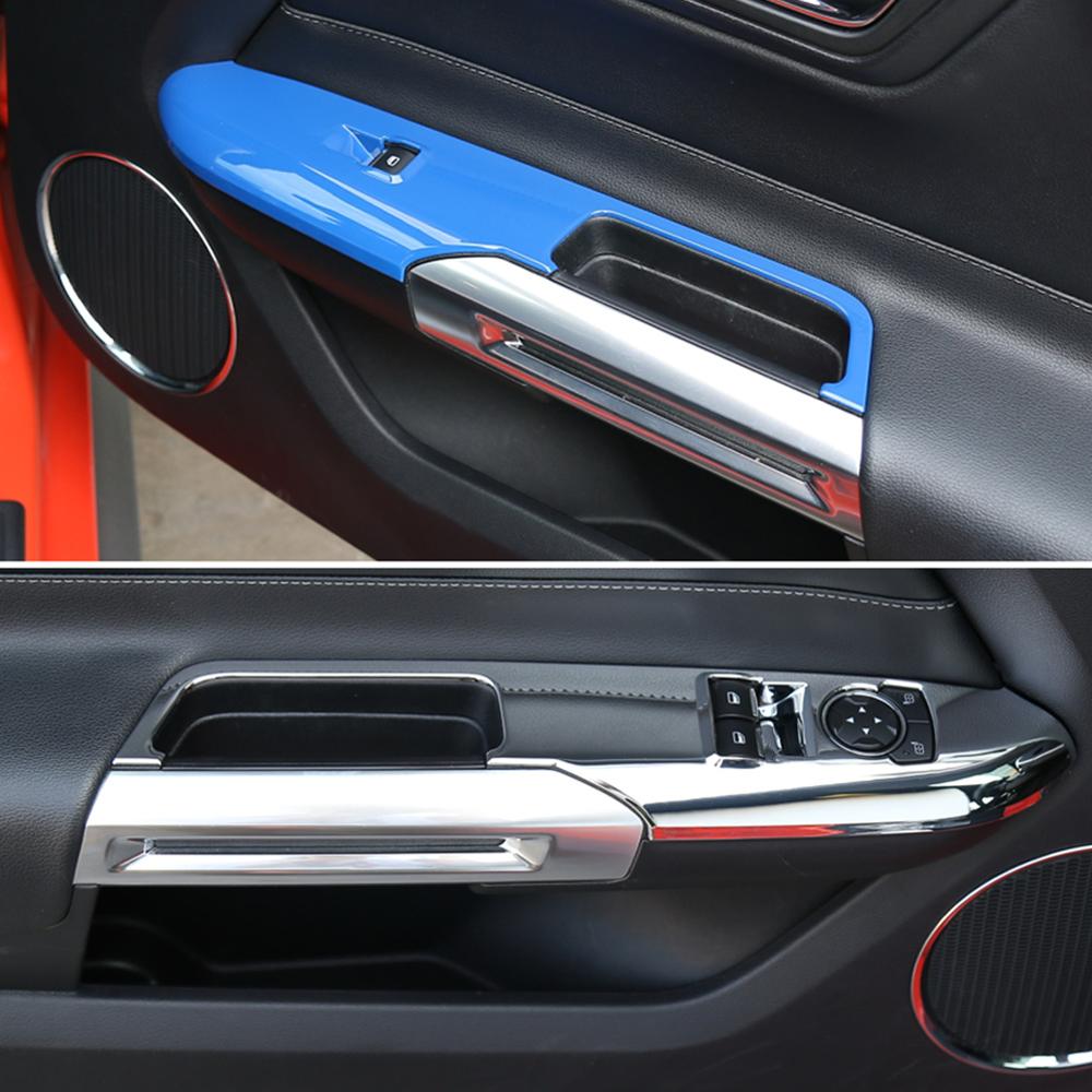 Cadre décoratif pour Ford Mustang + | Porte-accoudoir de porte de voiture bouton de commutation de fenêtre, cadre décoratif pour Ford Mustang +