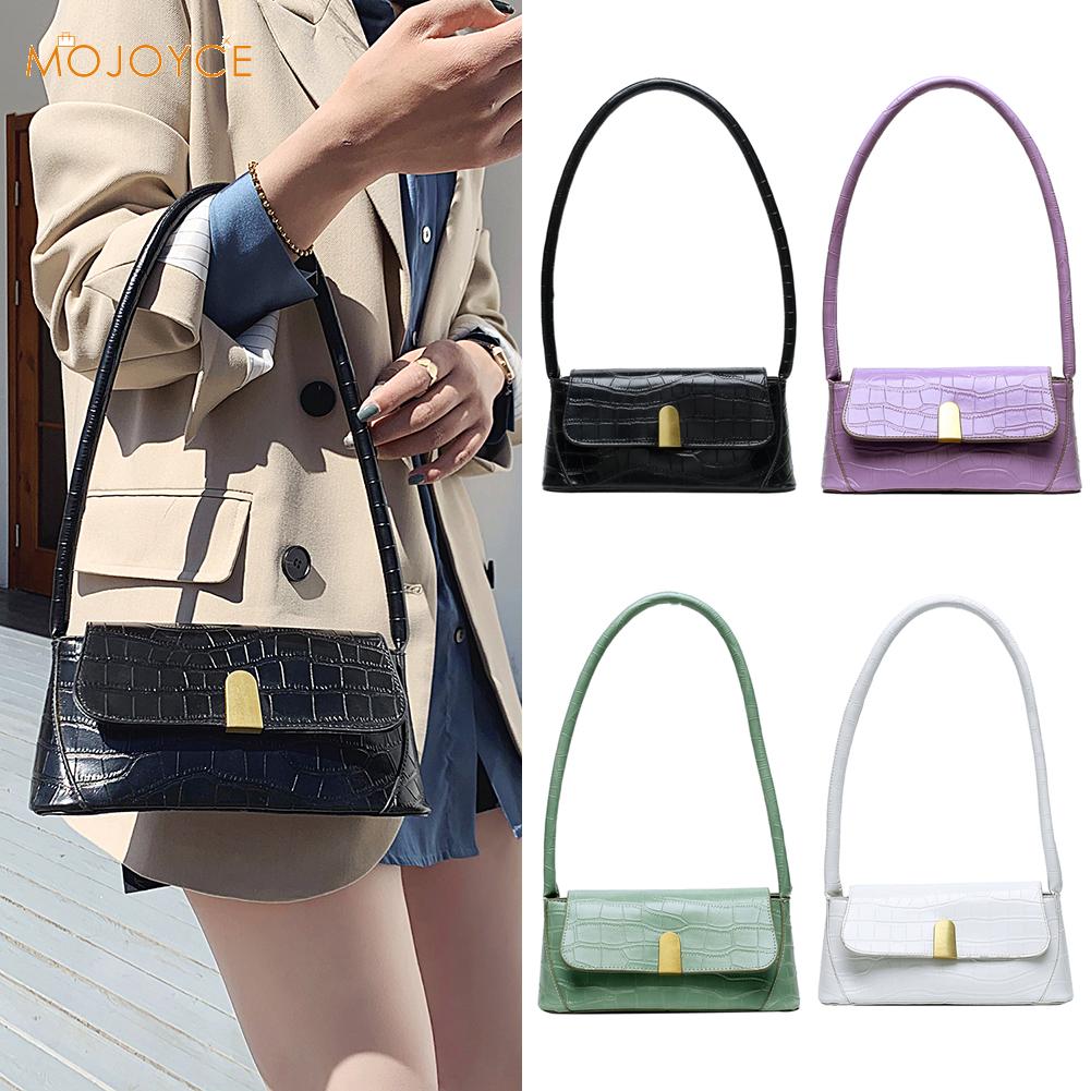 Mønster kvinner skulder veske solid pu lær casual clutch tote bag dame skulder veske håndvesker