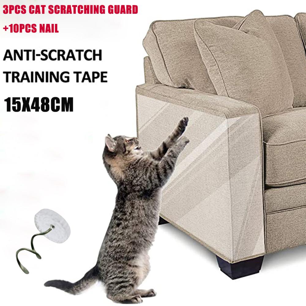 3 stücke Haustier Katze kratzen Abschreckung Band Doppel Anti-kratzen Band Katze Couch Protektoren Möbel kratzen Wachen Sofa Schutz Pads
